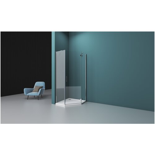 Душевой уголок Belbagno KRAFT-P-1-100-C-Cr-L душевой уголок belbagno kraft kraft p 1 100 c cr r 100х100 см прозрачное стекло