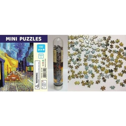 Пазлы КНР в колбе, 150 деталей, Ночное кафе, Mini puzzles, 10х15 см