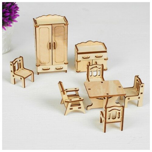 Polly Набор деревянной мебели для кукол «Зал», 9 предметов набор деревянной мебели для кукол зал 9 предметов