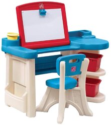 Комплект Step2 стол + стул Арт-Студия 96.5x40.6 см синий/бежевый/красный