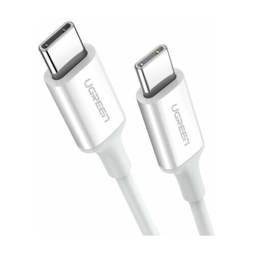 Кабель UGREEN US264 (60520) USB-C 2.0 Male To USB-C 2.0 Male 3A Data Cable. Длина: 0,5 м. Цвет: белый