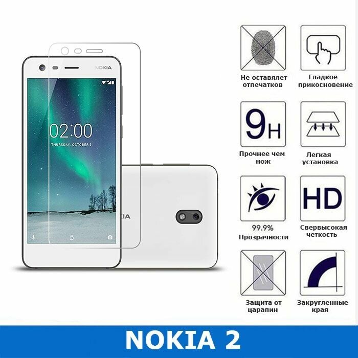 Защитное стекло для Nokia 2 (0.3 мм)