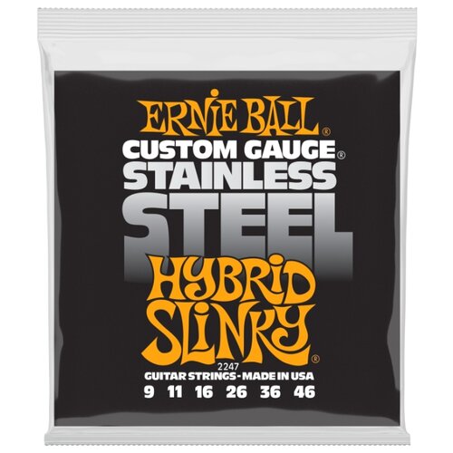 фото Ernie ball 2247 stainless steel slinky hybrid 9-46 струны для электрогитары