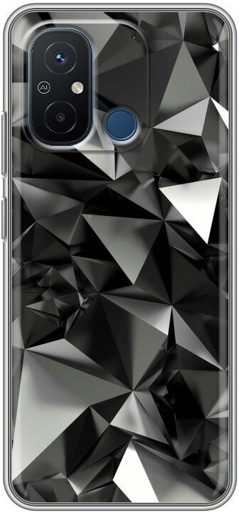 Дизайнерский силиконовый чехол для Сяоми Редми 12С / Xiaomi RedMi 12C Черные кристаллы