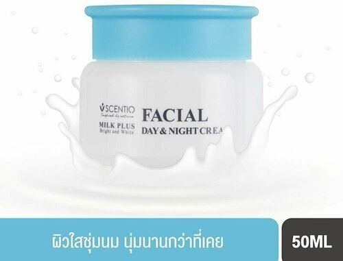 SCENTIO Крем для лица экстракт молочного белка Milk Plus Bright And White Facial Day & Night Cream, 50 мл