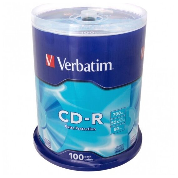 Диск Verbatim CD-R 80 52x DL CB/100