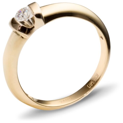 фото Эстет кольцо с 1 бриллиантом из комбинированного золота 750 пробы 01к684832, размер 16