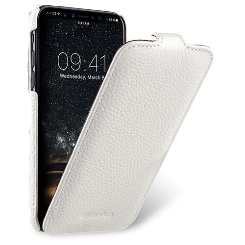 фото Чехол-флип mypads для apple iphone x (10) вертикальный откидной белый из натуральной кожи