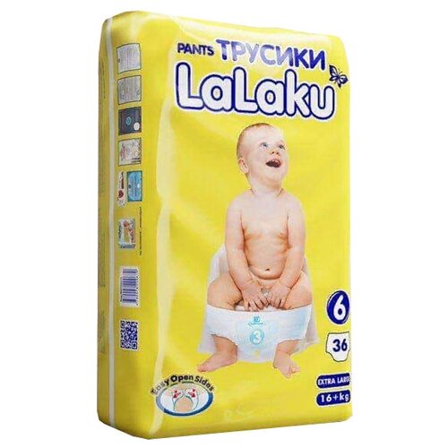 LaLaKu трусики 6 (16+ кг) 36 шт., Желтый