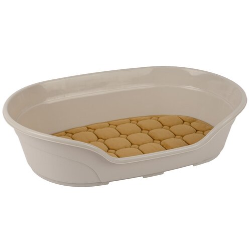 Лежак для животных пластиковый с подстилкой Тарт STEFAN, (L) 85х58х20, серый, BP2201