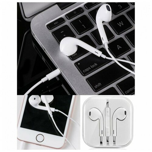 Проводные наушники с микрофоном вкладыши-затычки mini jack 35 мм Гарнитура для Айфона и Андроид для компьютера и ноутбука 53300₽