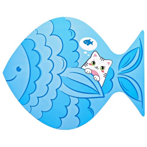 фото Ukid market коврик под миску "хочу рыбку!", 35х28 см