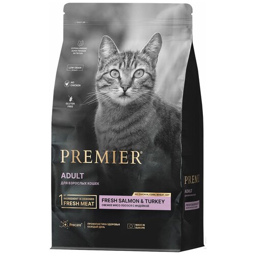 PREMIER LOW GRAIN CAT ADULT SALMON & TURKEY низкозерновой для взрослых кошек с лососем и индейкой (0,4 кг) premier low grain dog adult medium salmon