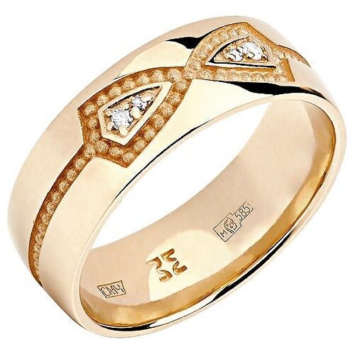 фото Эстет кольцо с 4 бриллиантами из красного золота 01о610334, размер 16
