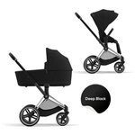 Детская коляска 2 в 1, Cybex Priam IV, рама Chrome /текстиль Deep Black - изображение