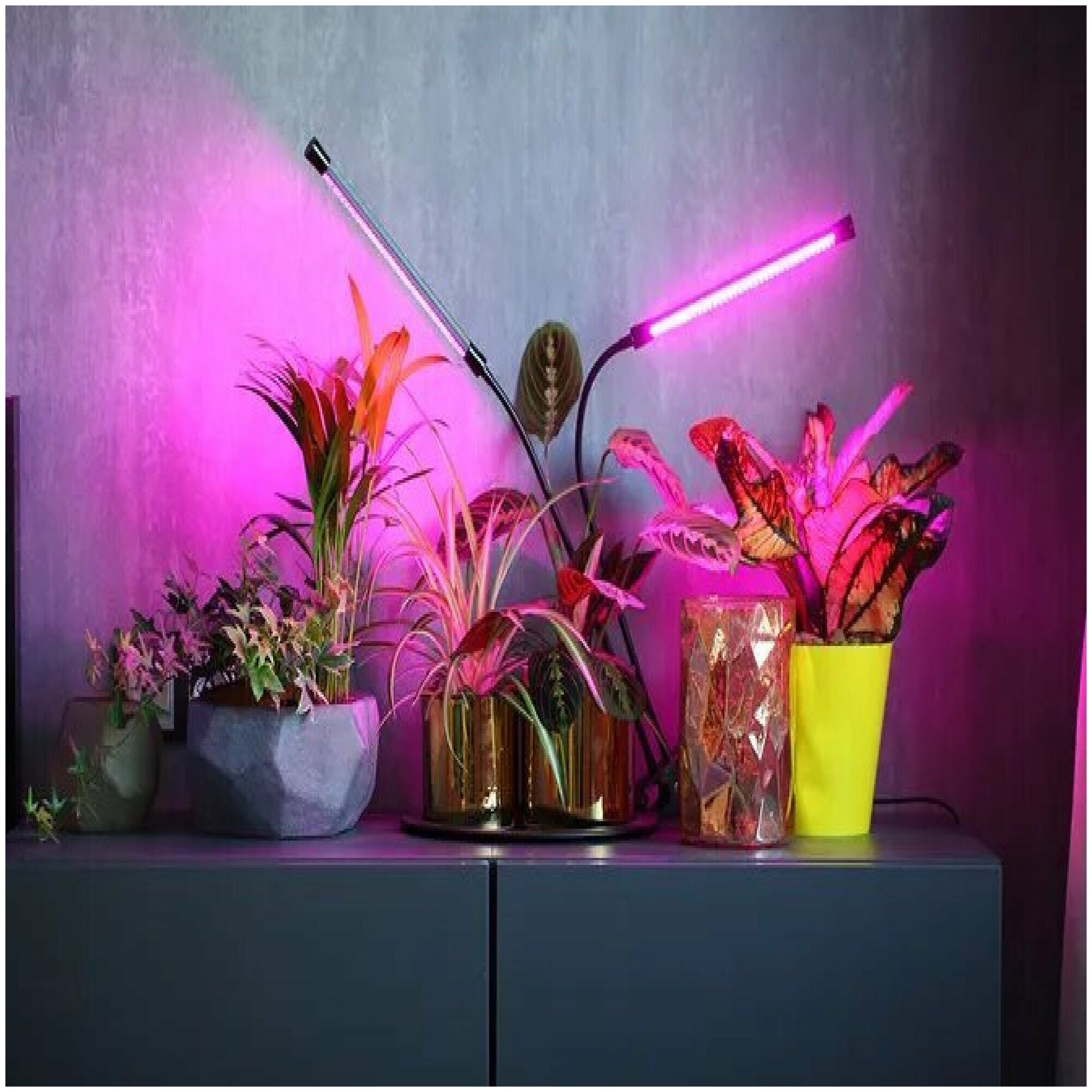 Фитосветильник линейный светодиодный, 1173 мм, 18 Вт, розовый свет, с выключателем, для роста, формирования и плодоношения растений - фотография № 3