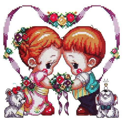 Вышивка крестиком 26*20,5см «Малыши» 3224
