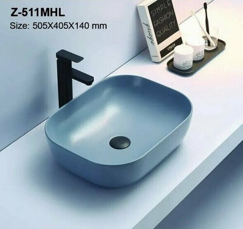 Раковина накладная Zandini Z-511 на столешницу для ванной комнаты матовая без перелива керамическая