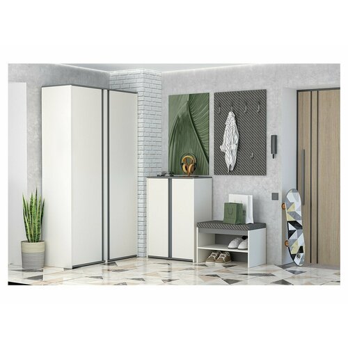 Модульная прихожая Иннэс 12 Набор 2 Графит Миндаль 34868₽