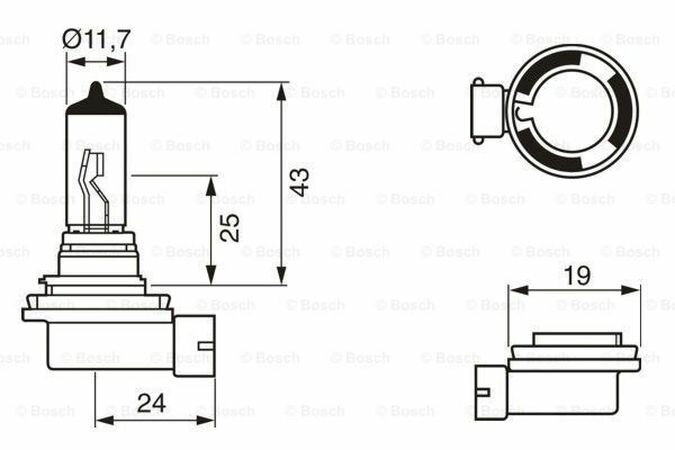 Лампа Bosch Н11 12V 55W, 1 шт, 1987302084