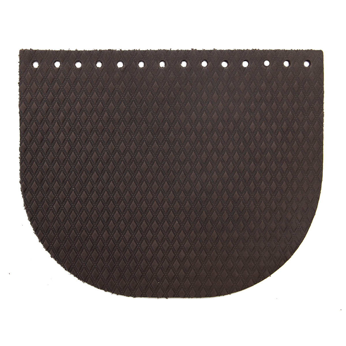 Крышечка для сумки Ромбик маленький, 20,4см*17,2см, дизайн №2011, 100% кожа (темно-коричневый)