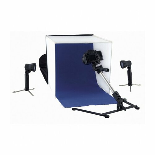 Комплект постоянного света FST Macro Kit, 2х50 Вт + фотобокс синий, красный, черный, белый