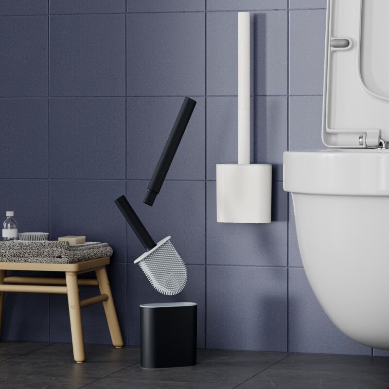 Ершики Туалетные Xiaomi Силиконовый ершик для туалета белый\ Ершик для унитаза подвесной, настенный белый