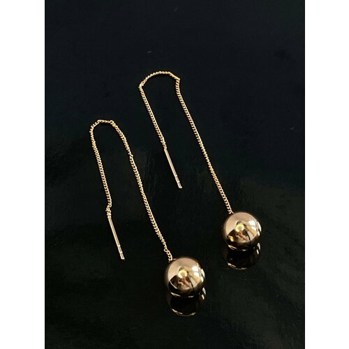 фото Серьги цепочки xuping jewelry, циркон, золотой