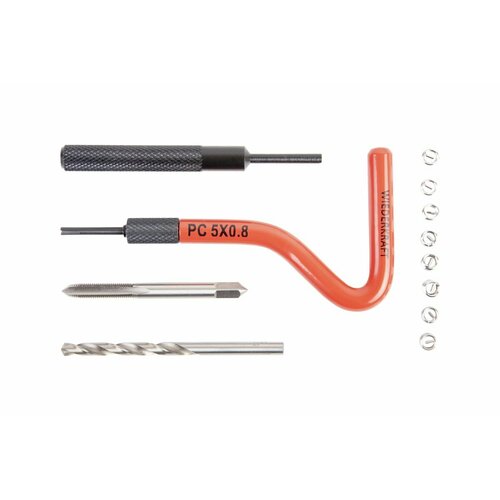 Набор для восстановления резьбы M5x0,8 , 16 предметов WIEDERKRAFT, WDK-ST0508