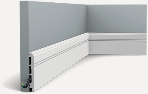 Изображение товара Плинтус Orac Decor SX105, дюрополимер, 10,8*1,3*200см, белый, под покраску, 1 шт