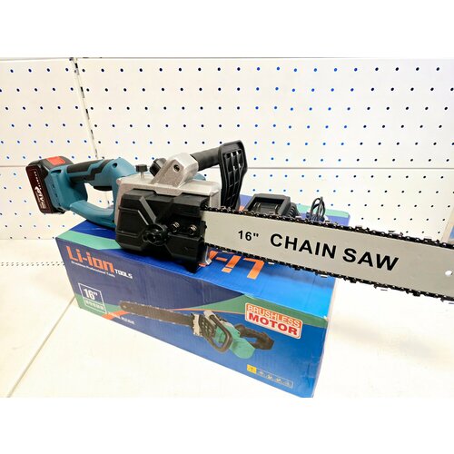 Аккумуляторная цепная пила Промтек (21В, 0-2900 об/мин, 2х6Ач Li-ion, шина 16