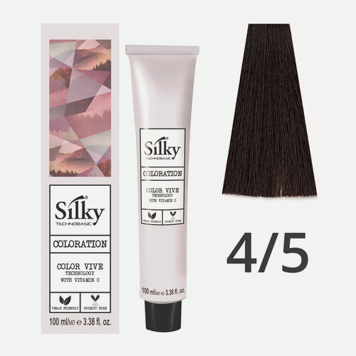 Изображение товара Краска для волос профессиональная Silky Color Vive/Ultralift 4/5 Каштановый Махагоновый, 100 мл