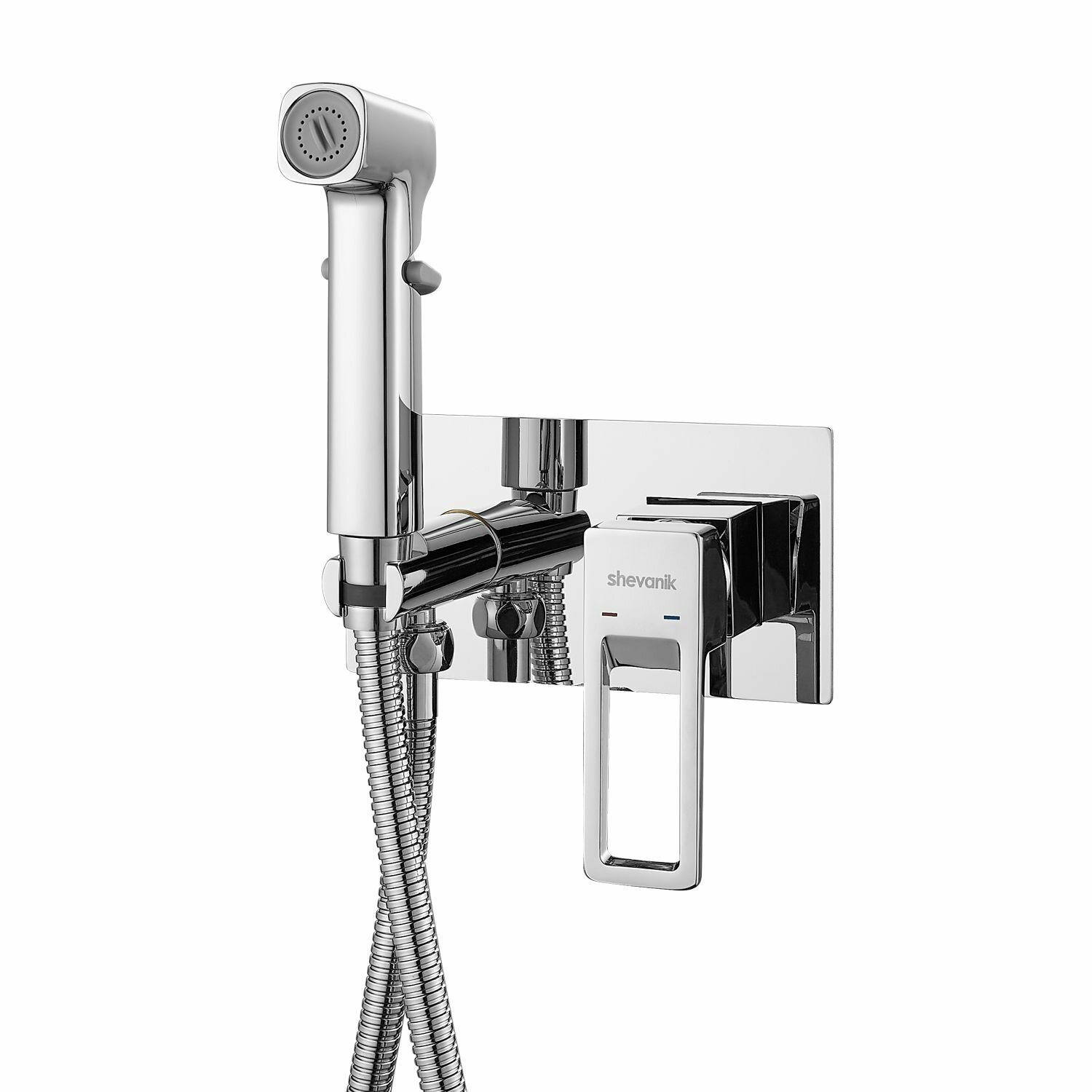 Гигиенический душ со смесителем встроенный Shevanik S6805 хром