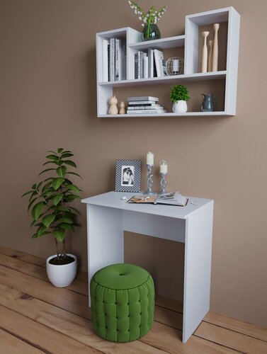 Изображение товара Письменный стол Урал Мебель "Белый шагрень", универсальный, ЛДСП