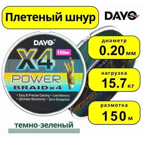 Плетенка POWER BRAID Х4 (150м, 0.20мм)