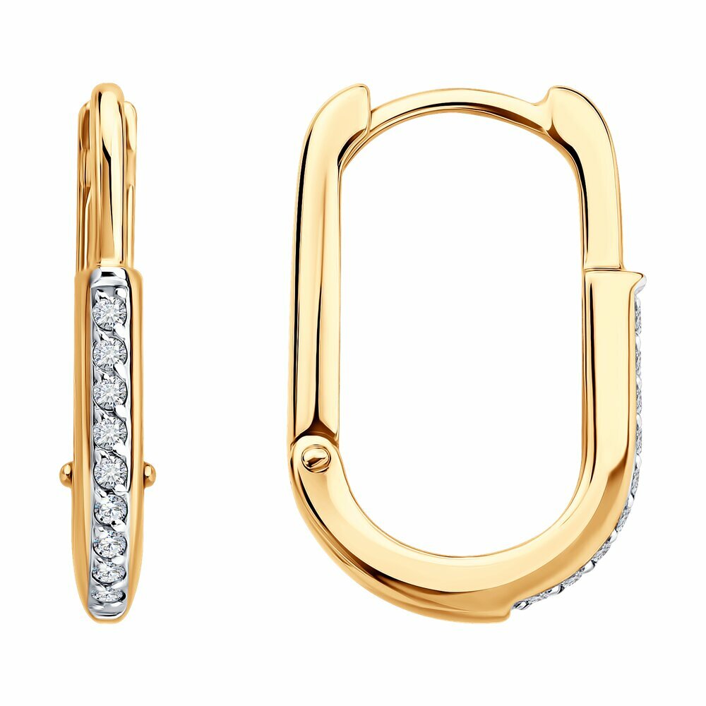 Серьги SOKOLOV, красное золото, 585 проба, фианит