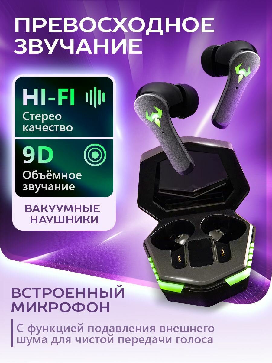Наушники беспроводные TWS N35 для телефона с микрофоном Bluetooth с подсветкой, с зарядным кейсом, гарнитура