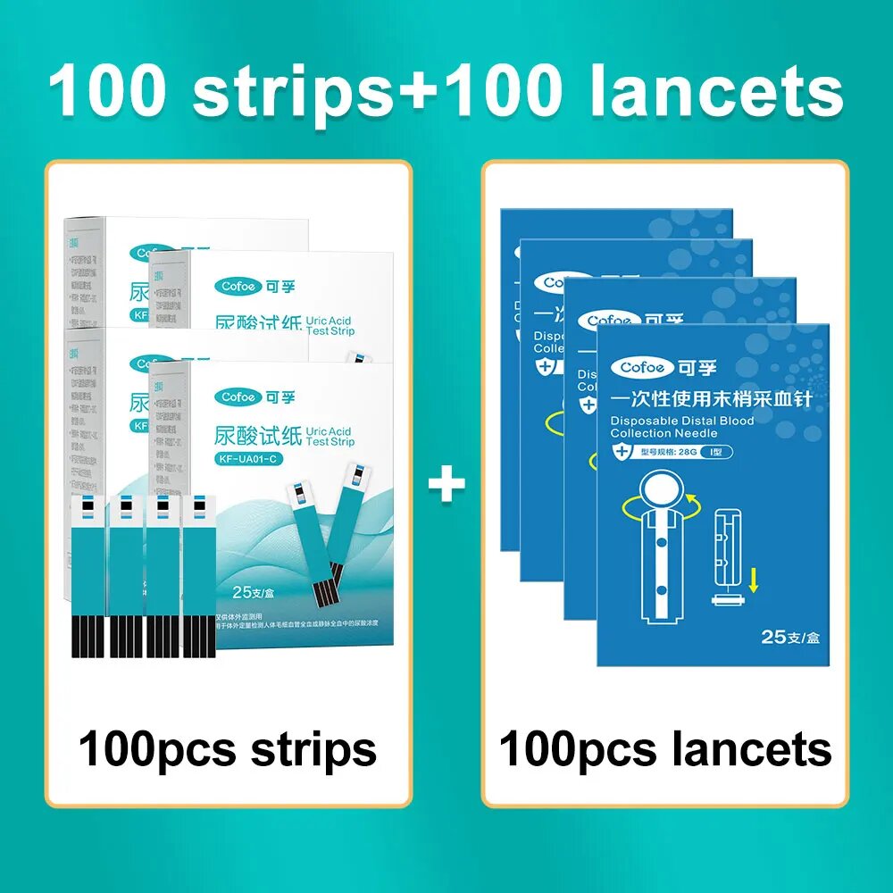 Монитор мочевой кислоты Cofoe 100test strips set