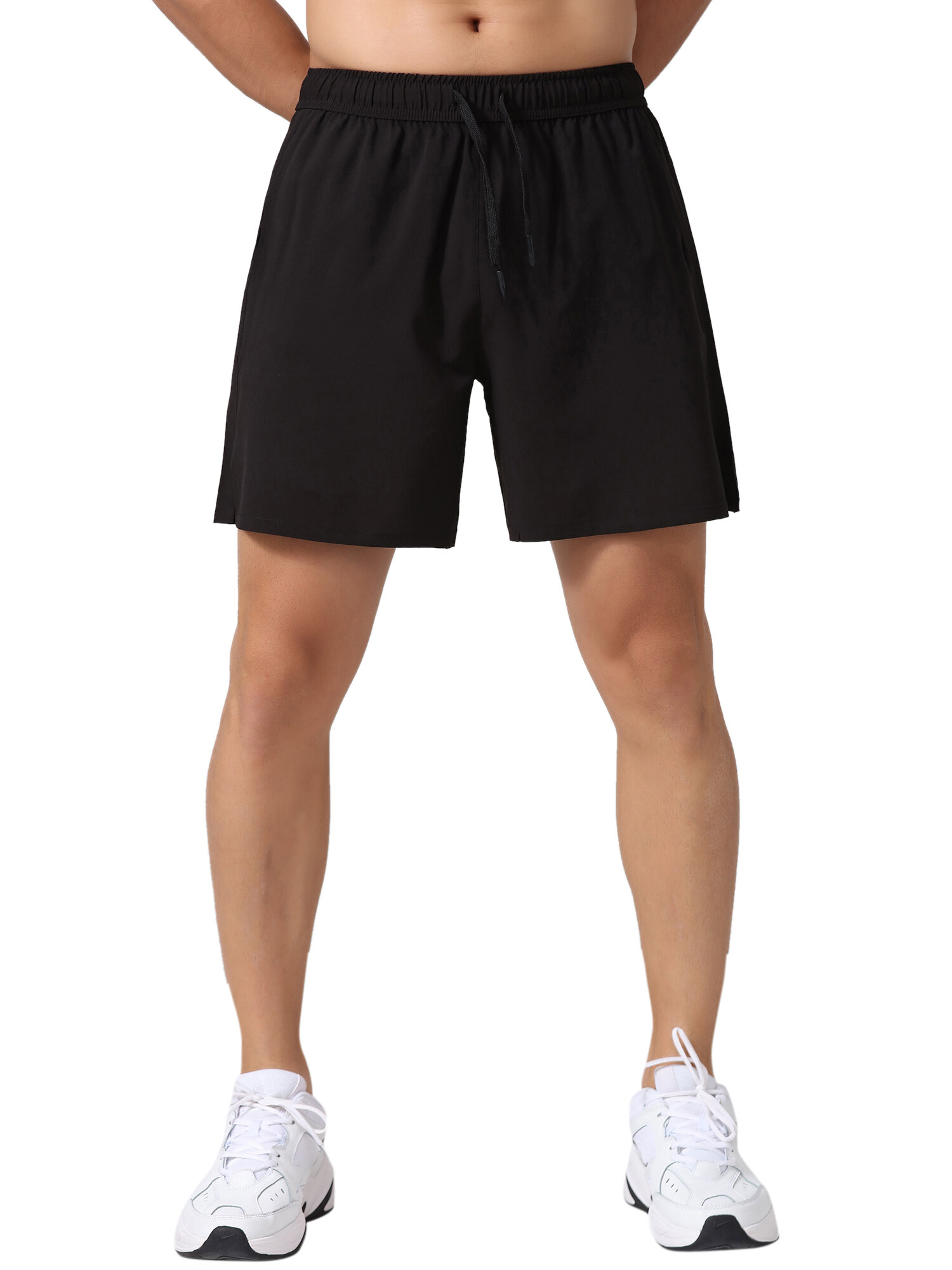 Шорты спортивные для мужчин с карманами быстрого высыхания для баскетбола бега циклинга фитнеса размеры S M L XL 2XL цвета Синий Королевский синий Темно-синий Серый Черный материал 92% Полиэстер 8% Спандекс