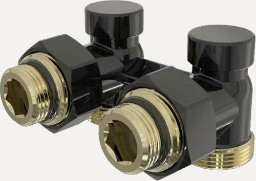 Изображение товара Узел подключения радиатора угловой, черный