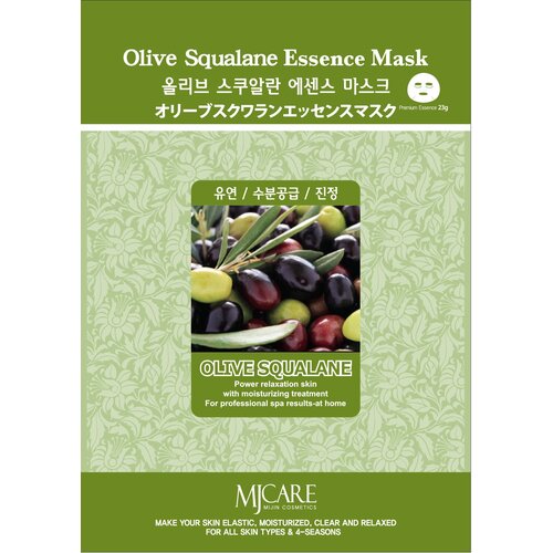 MJCARE OLIVE SQUALANE ESSENCE MASK Тканевая маска для лица с экстрактом оливы 23г маска для лица nutrition solution sheet mask 28мл