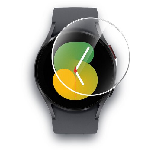 защитная пленка на samsung galaxy watch 5 pro 45mm самсунг галакси вотч 5 про 45 мм на экран прозрачная гидрогелевая полноклеевое miuko Защитное стекло на Samsung Galaxy Watch 5 44mm (Самсунг Галакси вотч 5 44 мм) на Экран 2 шт,(гибридное: пленка стекловолокно), прозрачное, Miuko