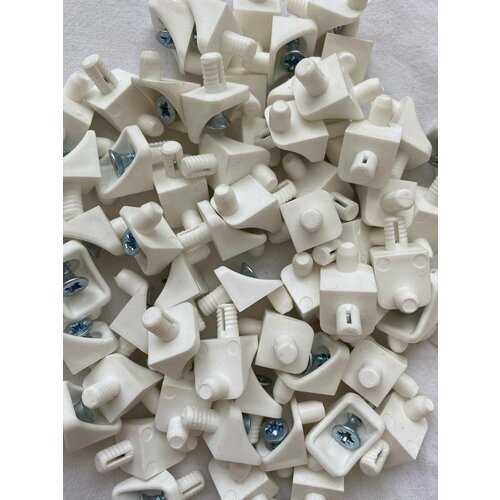 Мебельные полкодержатели для шкафов пакс икеа / 12 шт. / Белый пластик / Металл / Саморезы / Пр-во Польша