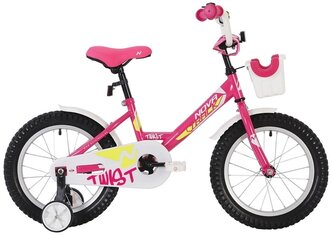 Детский велосипед Novatrack Twist 18 (2020) с корзиной розовый (требует финальной сборки)