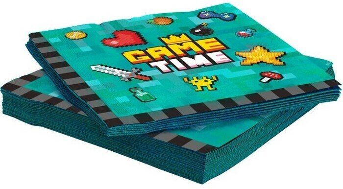 Салфетки бумажные Game Time, 33х33 см, набор 20 шт.
