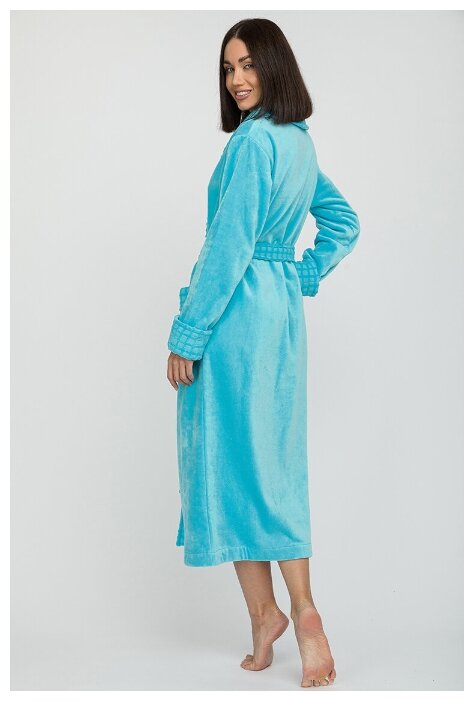 Махровый халат с шалькой Ultra Doux (PM France 742) размер S (44-46), бирюзовый - фотография № 4