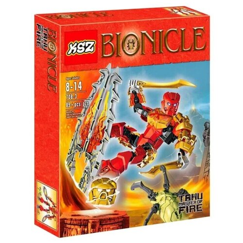 Конструктор KSZ Bioniole 708-3 Таху - Повелитель Огня /89 деталей конструктор ksz bionicle 612 4 таху и икир объединение огня