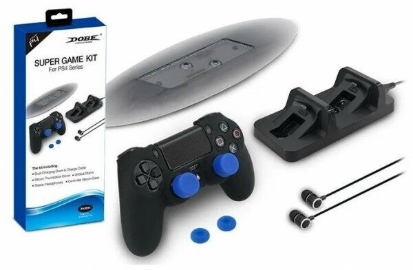 Dobe Комплект аксессуаров Super Game Kit для консоли PlayStation 4 (TP4-1751) черный