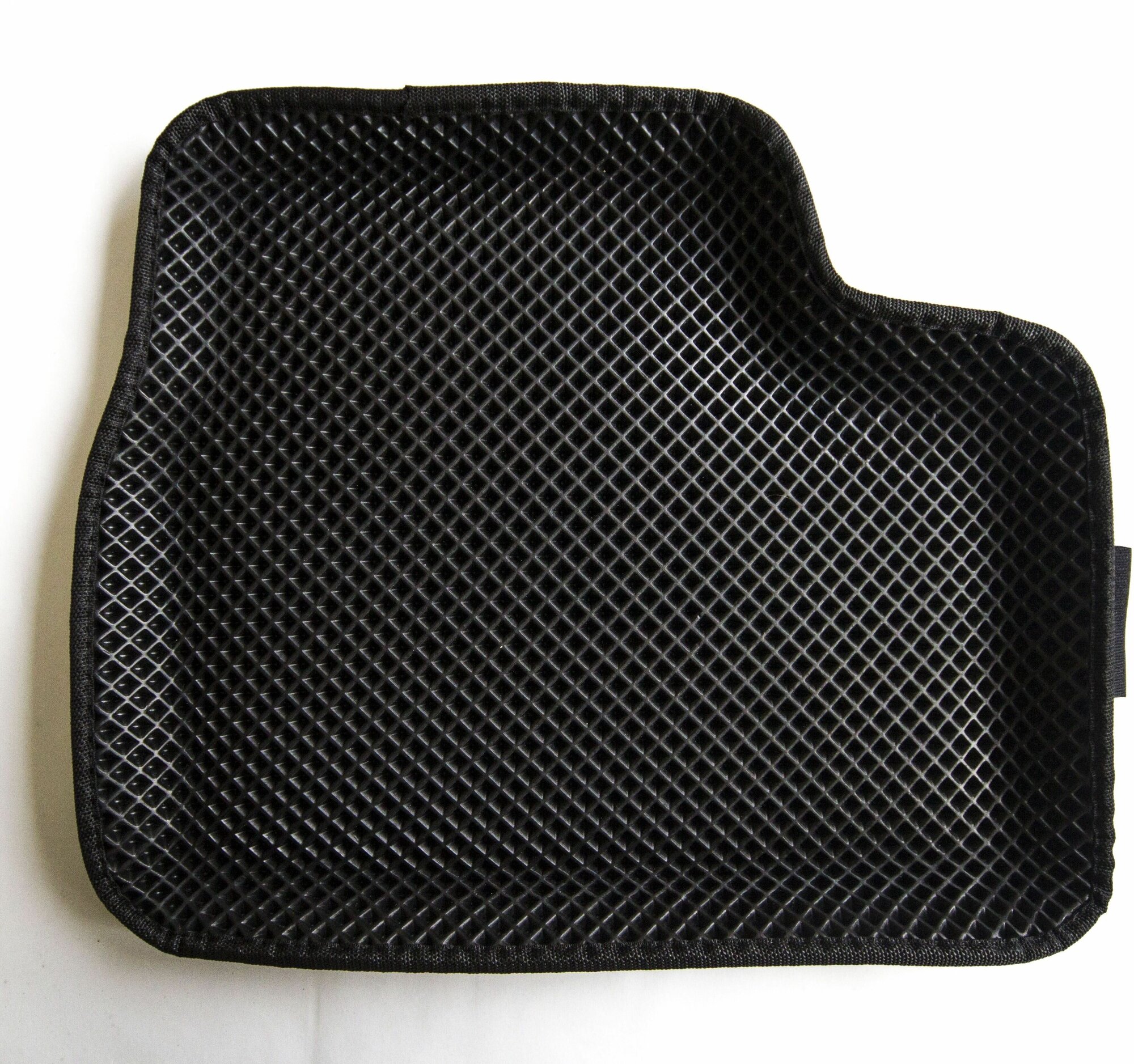 Ковры ЕВА в салон для Daewoo Matiz/ Дэу Матиз (2005-н. в.)/ комплект ковров ЕВА ромб черный (черный кант) с бортом