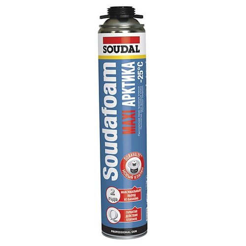 Пена монтажная профессиональная Soudal Soudafoam Gun Maxi Arctic зимняя 870 мл 1590₽